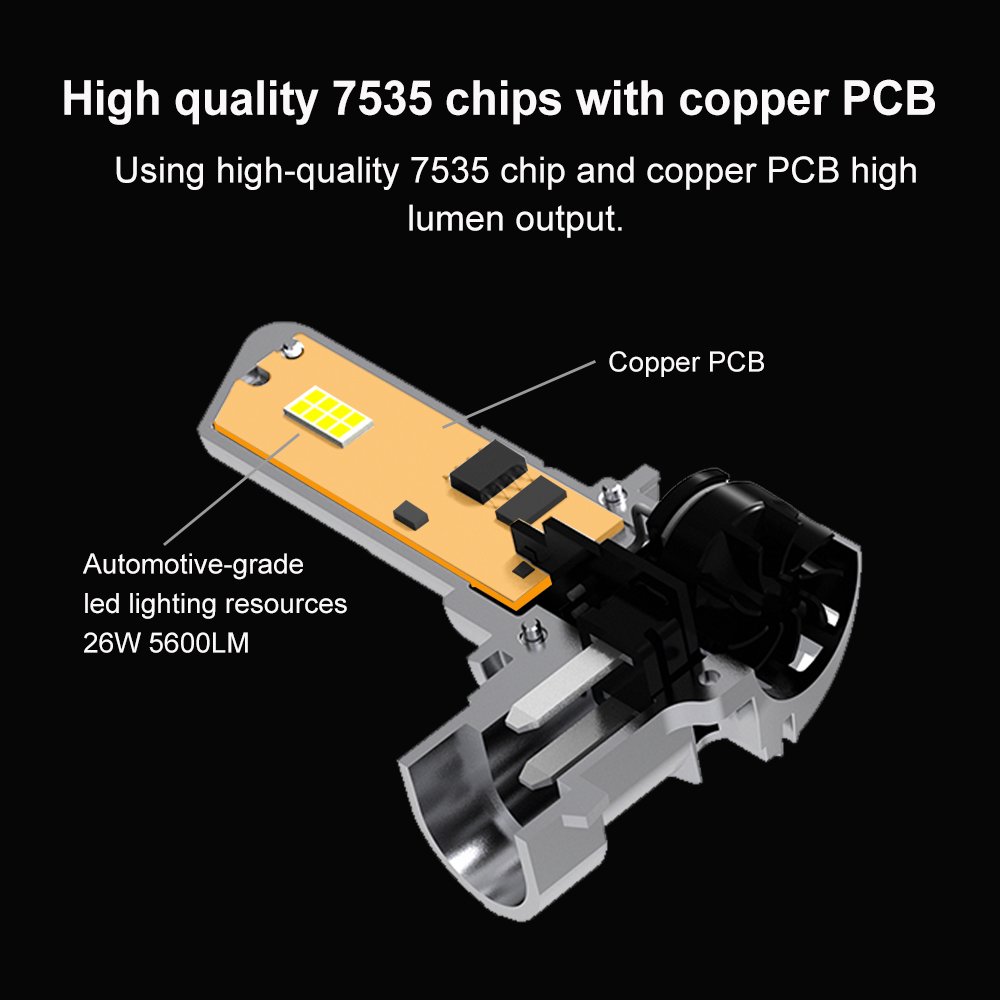 LANSEKO E4X LED Headlight Bulbs H7 H18 H11 H1 H3 H4 9005 With GC-7535 LED Chips 5400LM Copper PCB 12V for Led Car Headlight Kit