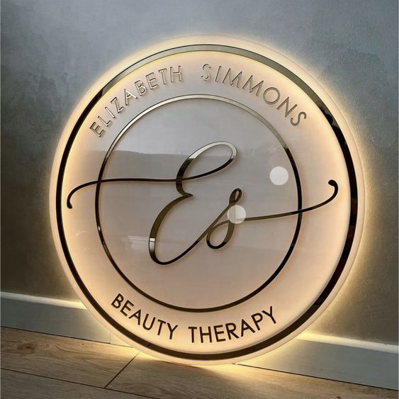 Koncept Drop Shipping 18inch LED Beauty Backlit Sign Acrylic Logo LED Light Letters Business Signs for Boutique Barber Shop