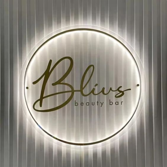 Koncept Drop Shipping 18inch LED Beauty Backlit Sign Acrylic Logo LED Light Letters Business Signs for Boutique Barber Shop