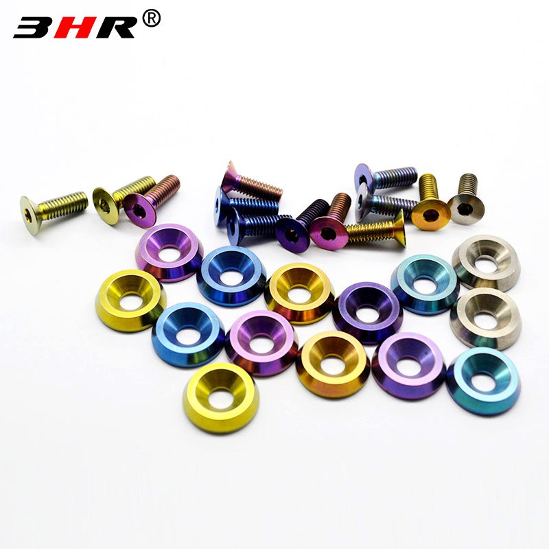 3HR Gr.5 Titanium Alloy Ti-6Al-4V Colorful Bolt with Washers for Auto Engine