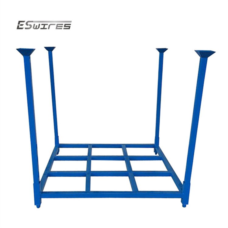 OEM ODM Heavy Duty Durable Warehouse Collapsible Stacking Steel Metal Truck Tyre Storage Foldable Tire Rack