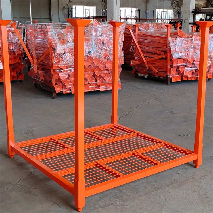 OEM ODM Heavy Duty Durable Warehouse Collapsible Stacking Steel Metal Truck Tyre Storage Foldable Tire Rack