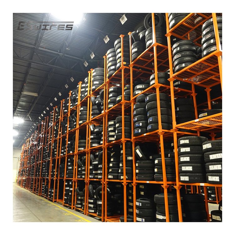 OEM ODM Heavy Duty Durable Warehouse Collapsible Stacking Steel Metal Truck Tyre Storage Foldable Tire Rack
