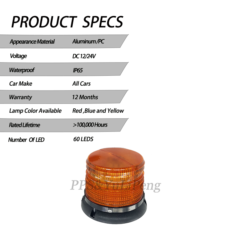 LED Yellow Roof Lights Car Truck Warning Flash Beacon Strobe Emergency Light School Bus Lamp Magnetic Base