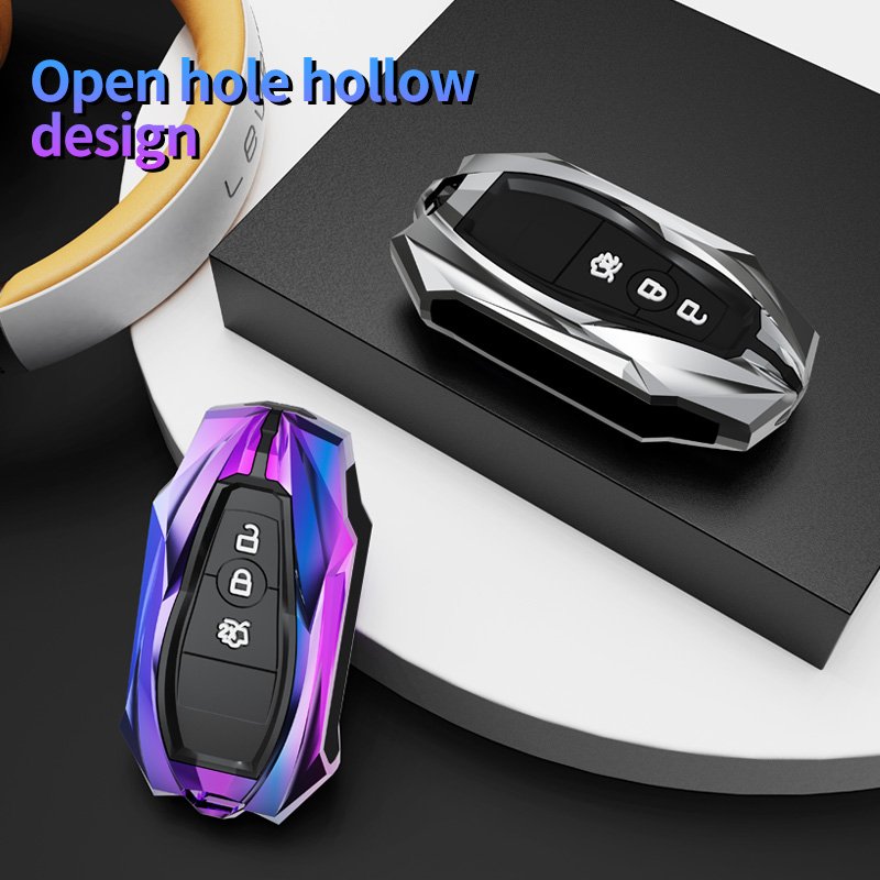 Metal Alloy Leather Car Smart Key Case Bag Fit for Ford 2017/2018/2019/2020 Ford F150/Explorer/MustangF55 Key Shell Protector