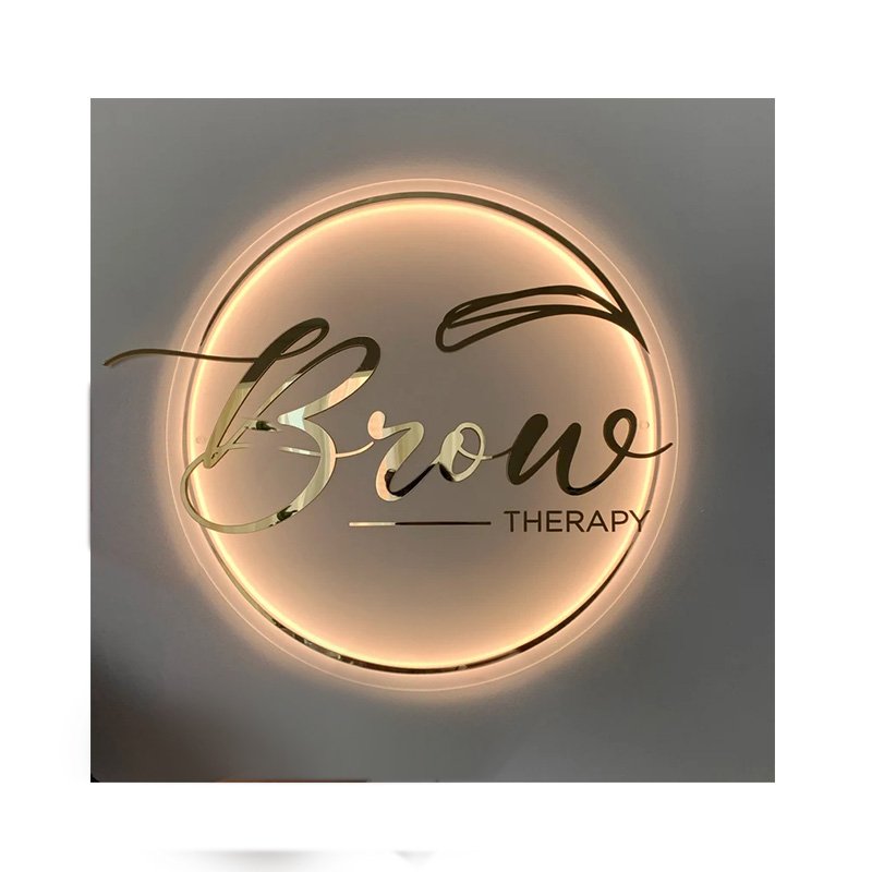 Custom 3D Acrylic Signs Business Logo Beauty Salon Nail Hair Studio Wall Decor Company Name Sign LED Neon Lights