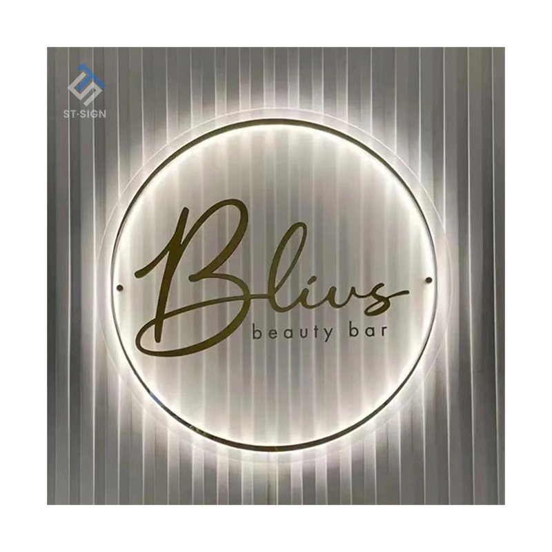 Custom 3D Acrylic Signs Business Logo Beauty Salon Nail Hair Studio Wall Decor Company Name Sign LED Neon Lights