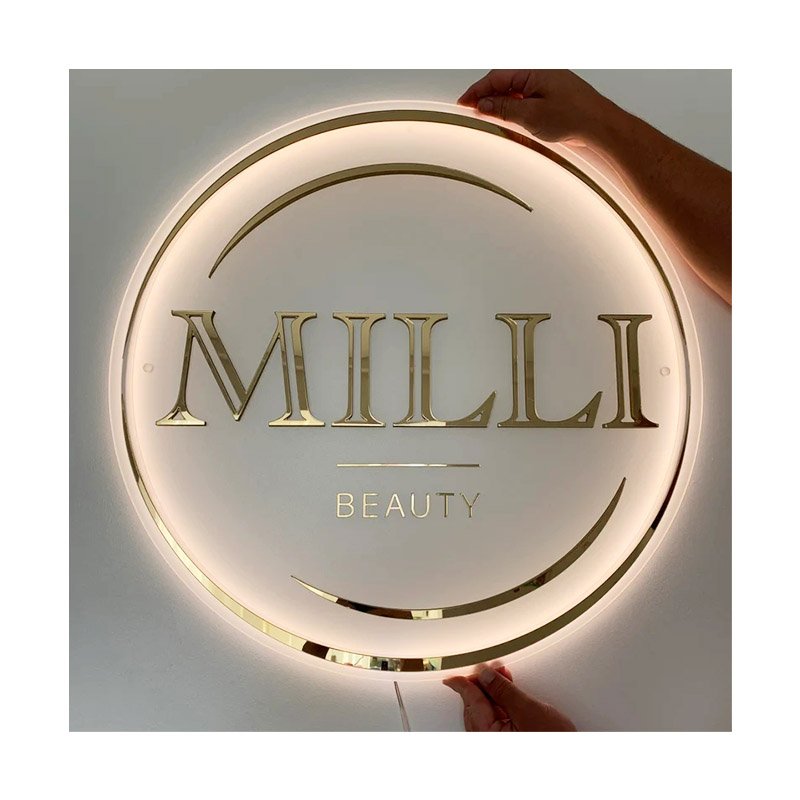 Custom 3D Acrylic Signs Business Logo Beauty Salon Nail Hair Studio Wall Decor Company Name Sign LED Neon Lights