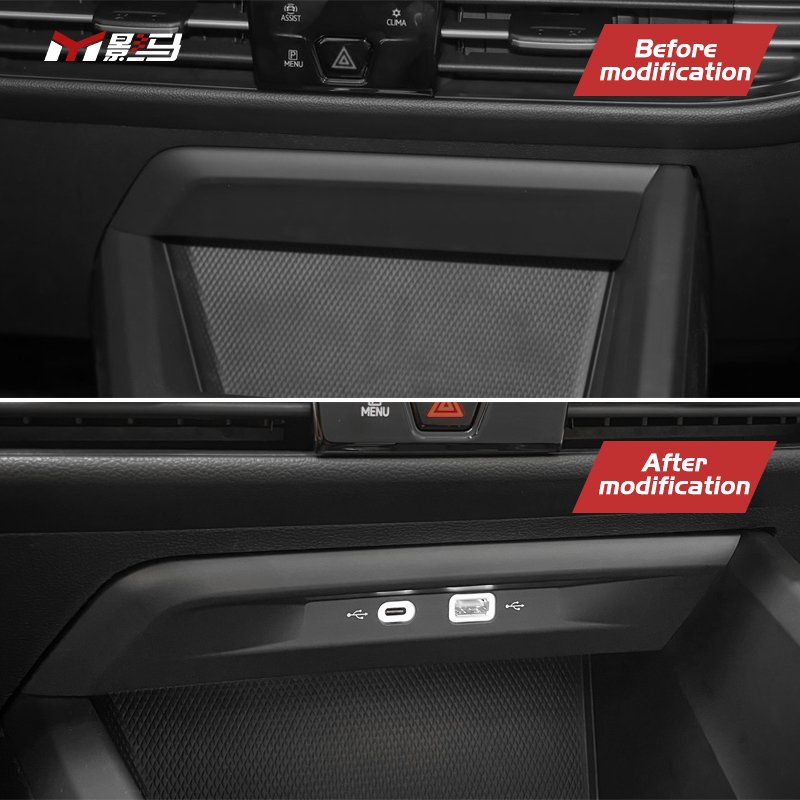Car Panel Mount USB Charging Port USB Outlet Panel Charger Socket for vw Golf 8 Mk8 Pro Accessory