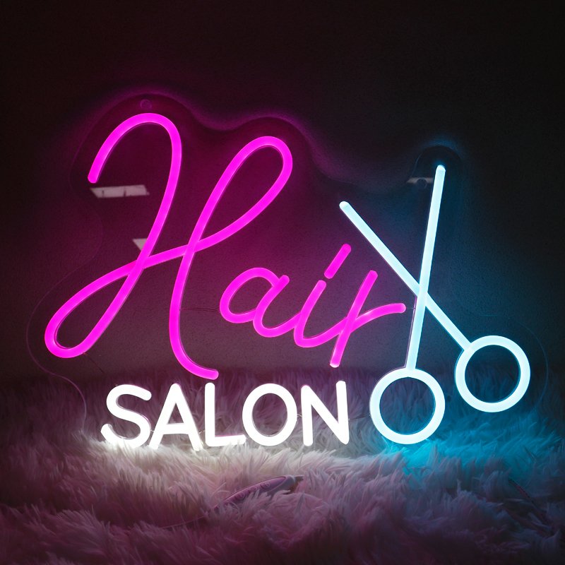 Rebow Led Flex Custom Neon Sign Neon Strip Number Letter Light Hair Salon Neon Sign for Wedding Sign
