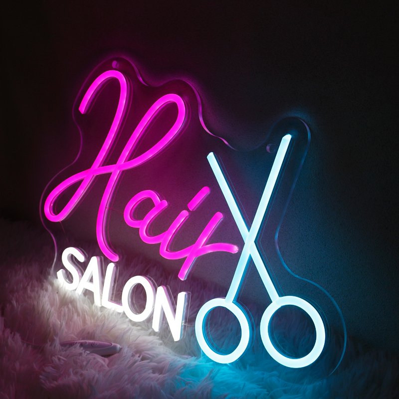 Rebow Led Flex Custom Neon Sign Neon Strip Number Letter Light Hair Salon Neon Sign for Wedding Sign
