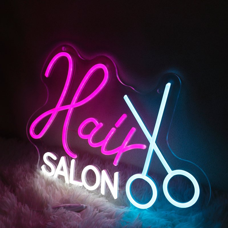 Rebow Led Flex Custom Neon Sign Neon Strip Number Letter Light Hair Salon Neon Sign for Wedding Sign