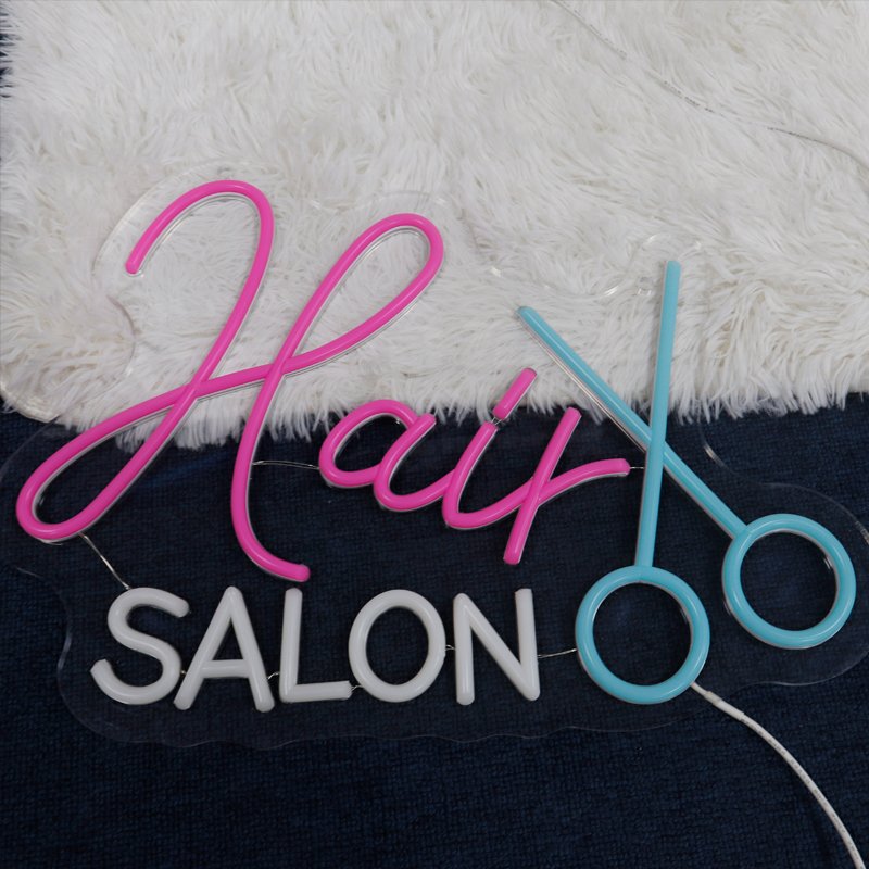 Rebow Led Flex Custom Neon Sign Neon Strip Number Letter Light Hair Salon Neon Sign for Wedding Sign