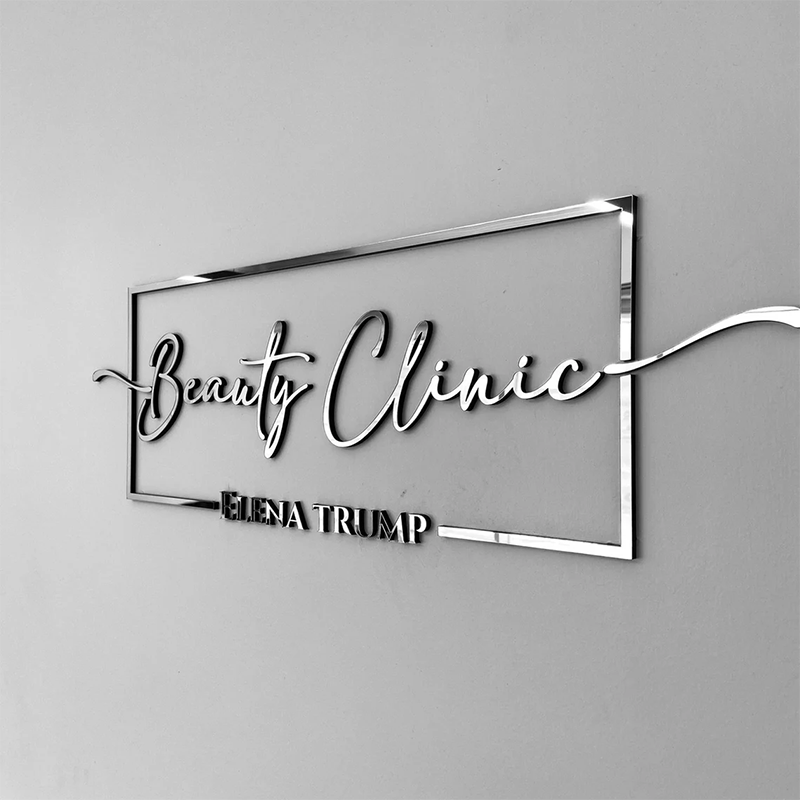 Personalized Acrylic Cut Name Sign Wedding Birthday Party Decoration Mirror Gold Custom Name Wall,Script Address Sign Metal