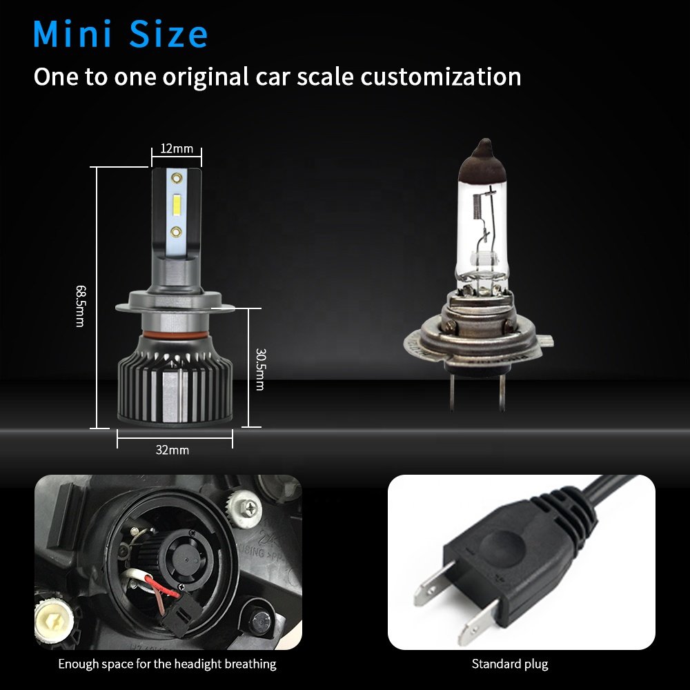 HB3 HB4 LED Headlight Bulb Fog Lights H1 H4 Hi/LO Car Headlamp 1860 CSP Automotive Car Headlights