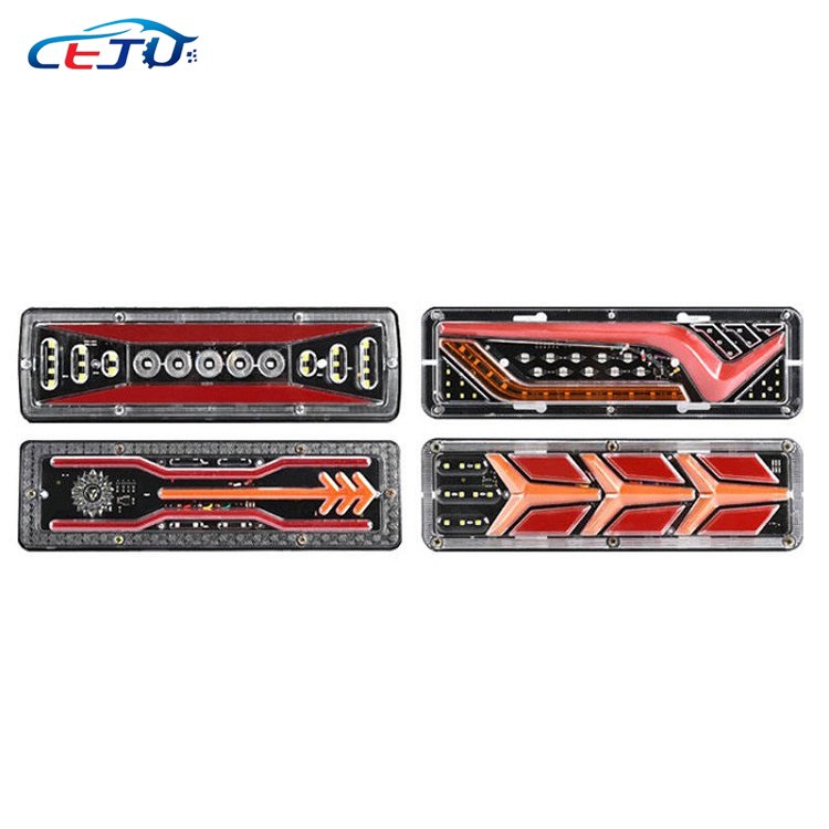 1PCS 12V Dynamic LED Car Truck Tail Light Trailer Rear Light Brake Turn Signal Lamp Reverse Tractor Lorry Bus Campers Caravans