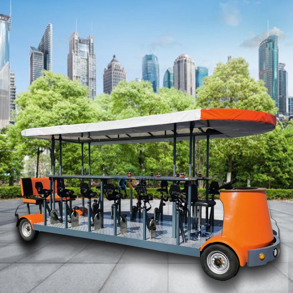 Electric Party Bike Pub Bike Pedal Pub Cycle Leisure Sightseeing City Bus Beer Bike for Sale
