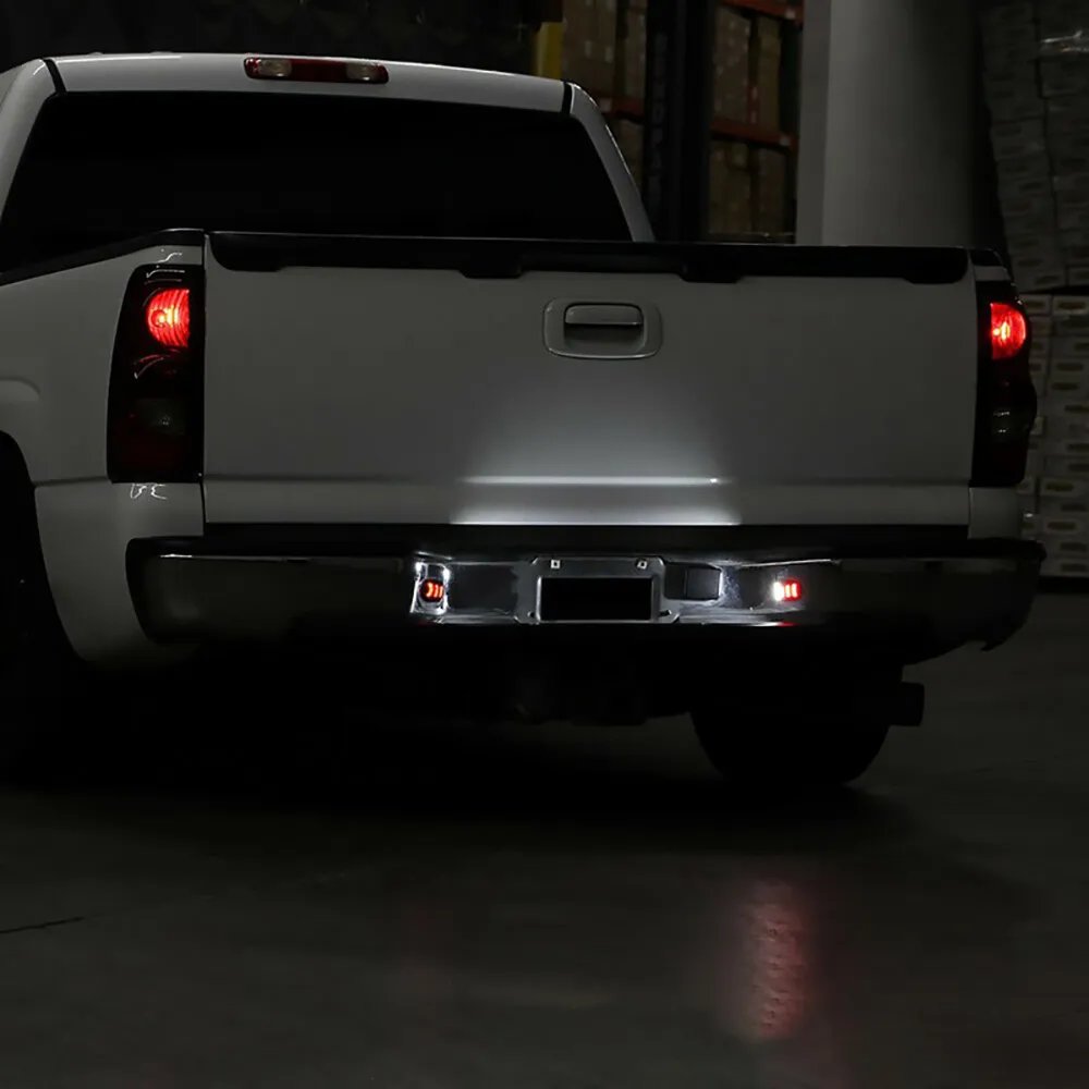2 Pcs Red White Led Car Number License Plate Lights Lamp Auto Luces for Chevrolet Silverado Avalanche Traverse Tahoe Suburban