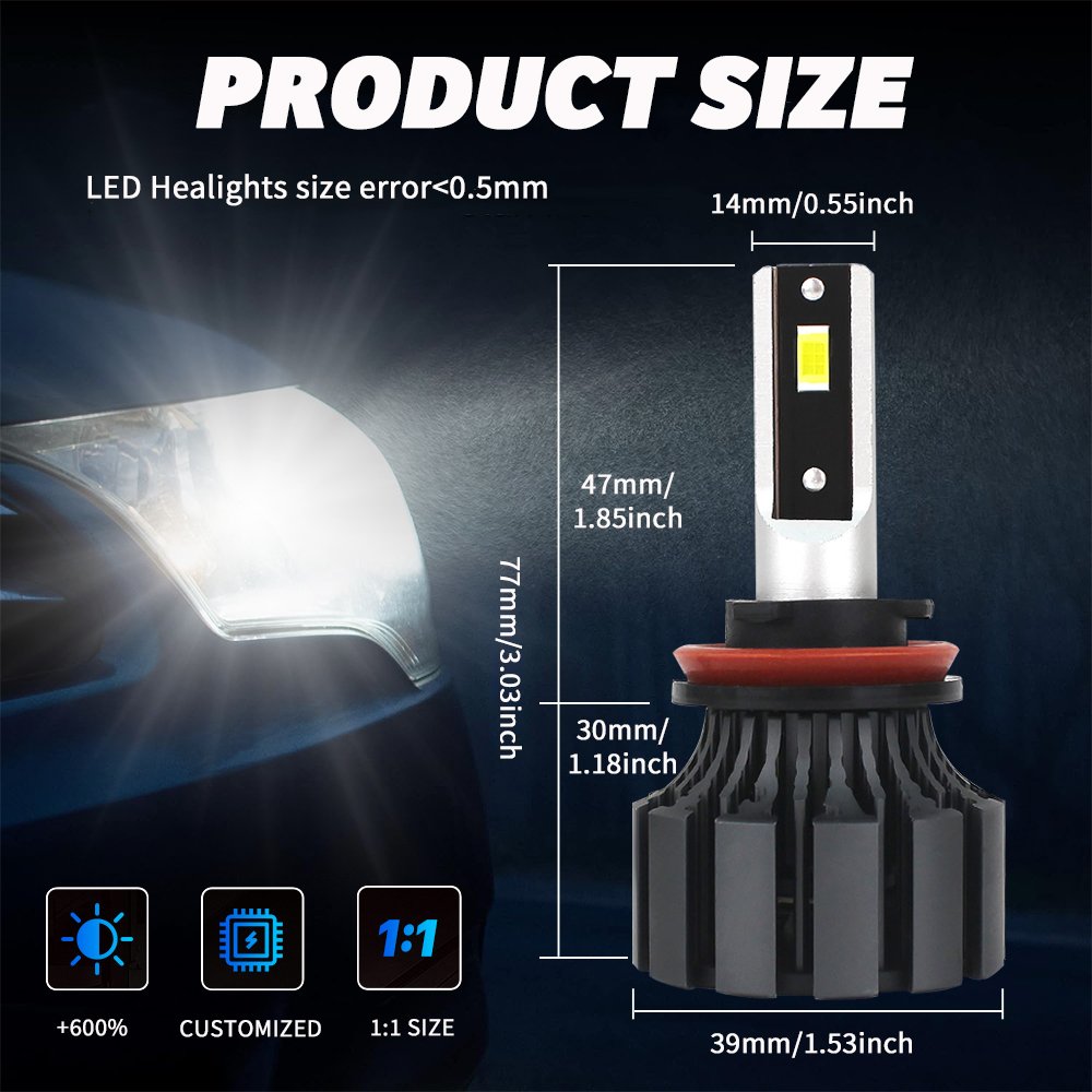 Valesun Light Raych T3S Led Headlight High Power Auto Car Lamp Bulb Kit H4 Onversion Kit 6000K Led Lamp for Car