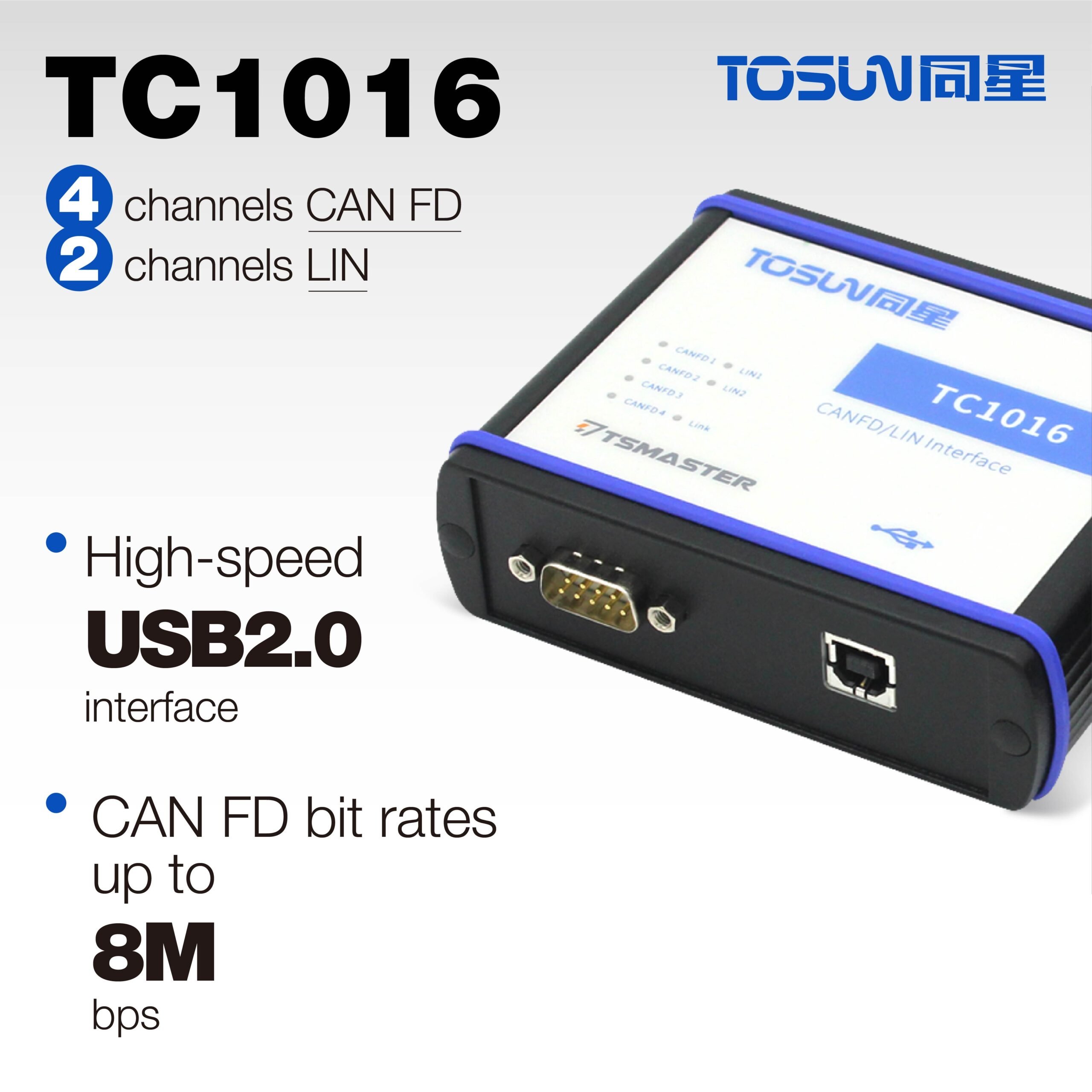 Bus Interface TC1016 Multi-channel CAN (FD) and LIN Network Interfaces Bus Connections Bus to USB Adapter