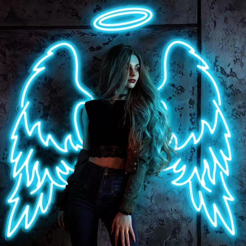 LED Neon Sign Illuminated Logo Acrylic Wing Love Wedding Custom Neon Signs Word Lights for Home Bar