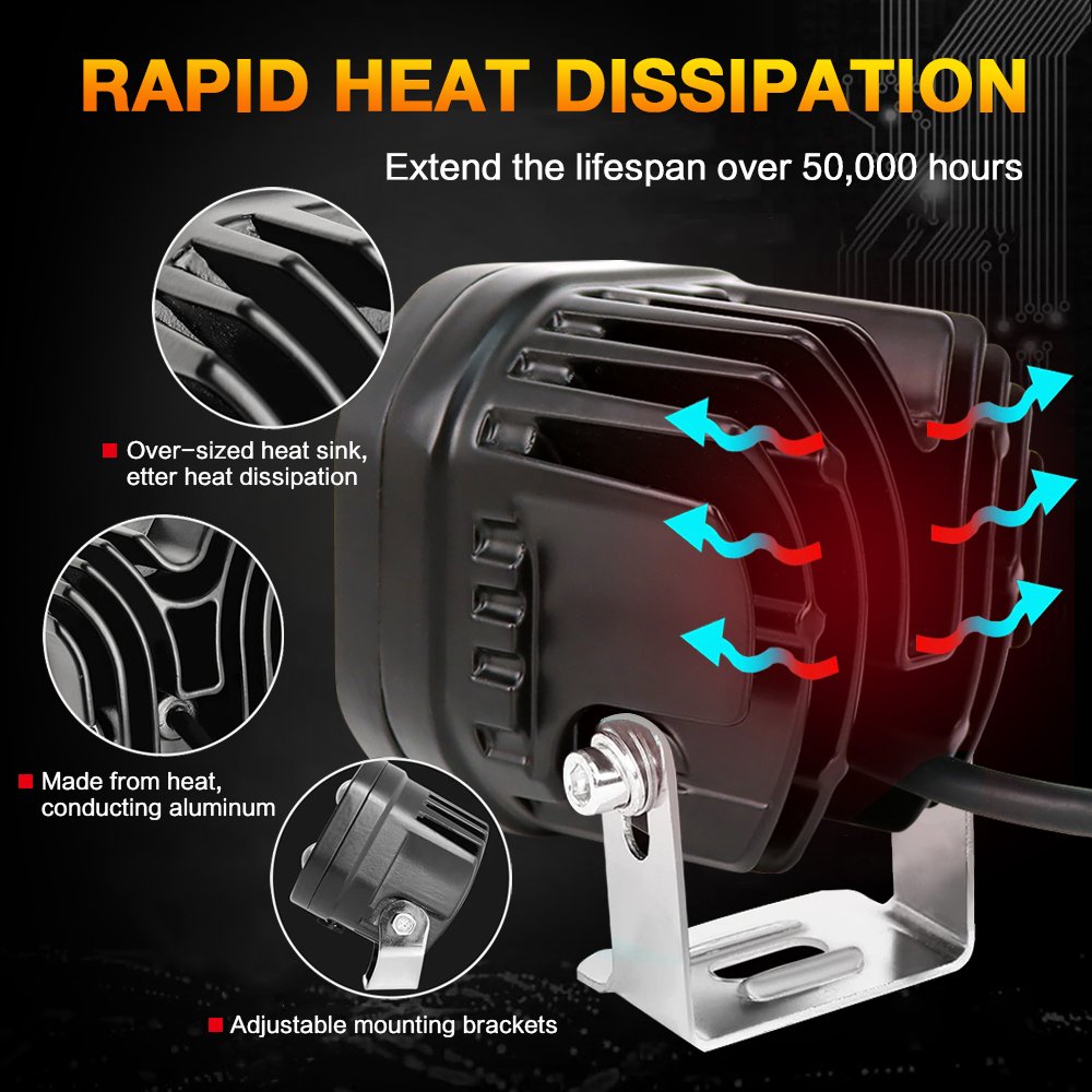 4 Lens Auxiliary Motorcycle Spotlight Fog Lights 40W Exploradoras Led Projector Headlight Additional Electric Driving Spot Lamp