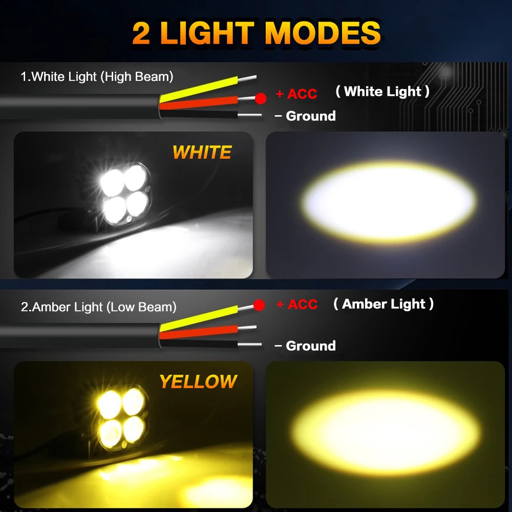 4 Lens Auxiliary Motorcycle Spotlight Fog Lights 40W Exploradoras Led Projector Headlight Additional Electric Driving Spot Lamp