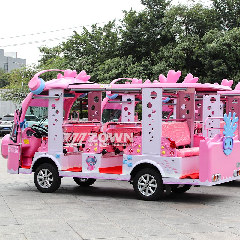 Best Selling Shuttle Bus Sightseeing Bus Classic Cartoon Design Appearance Scenic Tour Bus Zoo Tours Car on Sale