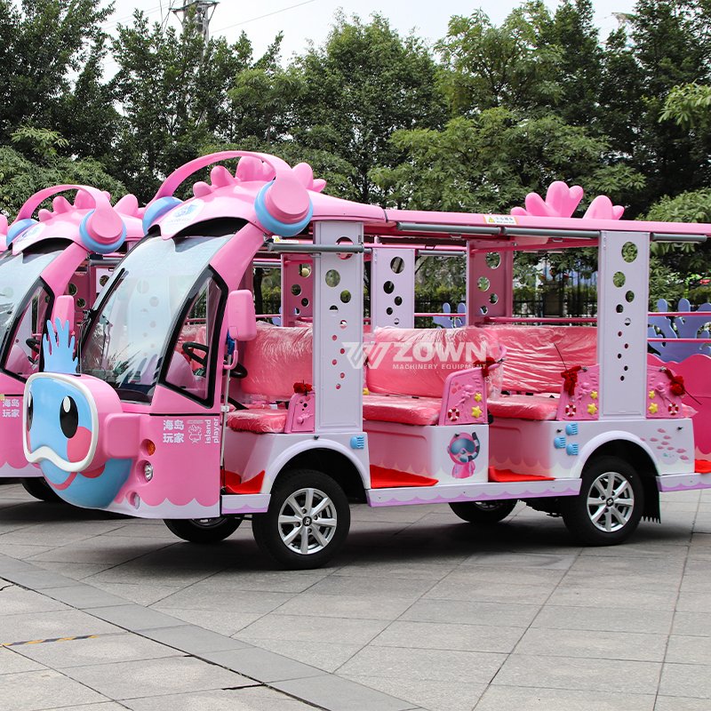 Best Selling Shuttle Bus Sightseeing Bus Classic Cartoon Design Appearance Scenic Tour Bus Zoo Tours Car on Sale