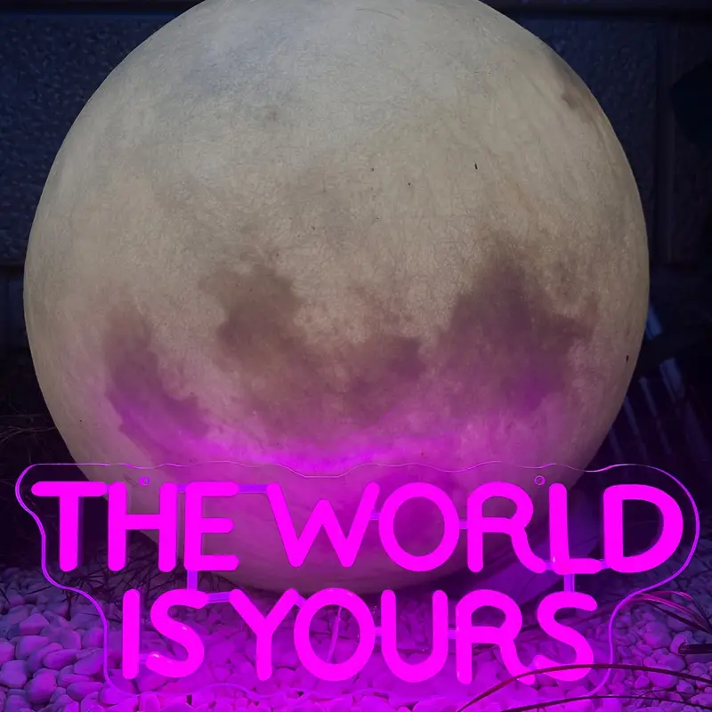 Neon Signs the World Is Yours Light up Signs Indoor Bedroom Room Decor Wall Led Light Bar Living Room Office Decoration Light