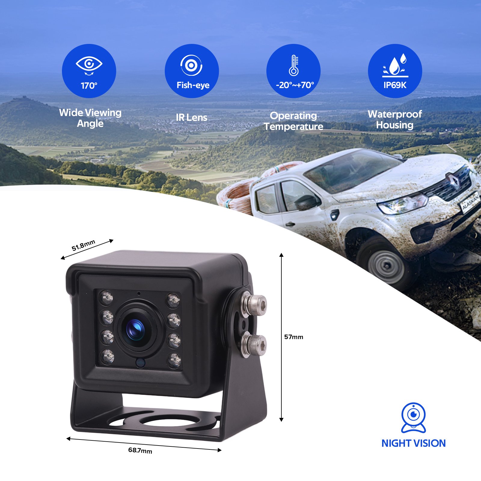 AHD 1080P Reversing Car Camera Auto Vehicle Backup Camera Truck Bus Trailer Commercial Vehicle Universal Truck Bus Backup Camera