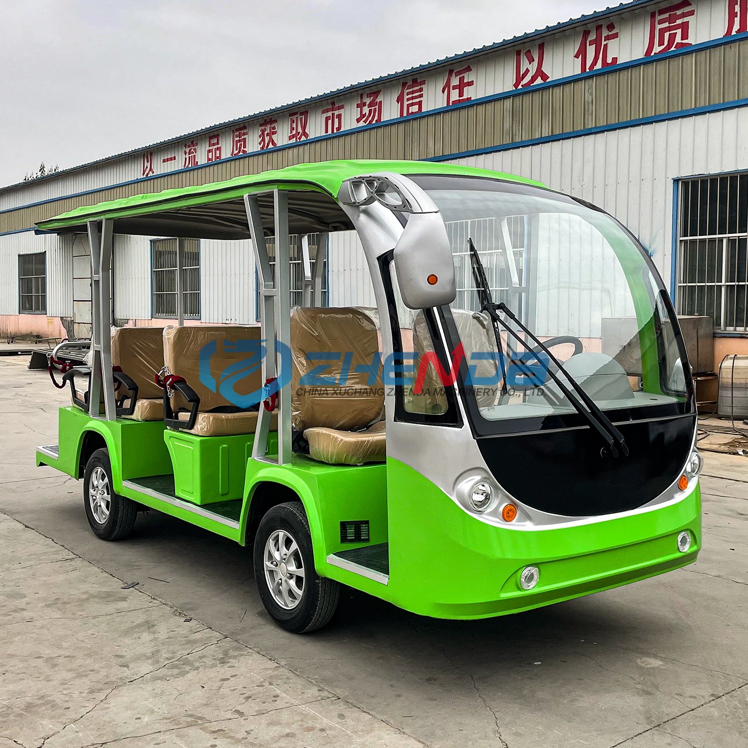11 Seater Sightseeing Car Electric Sightseeing Bus Shuttle Bus Tour Car Electric Office Bus Sale