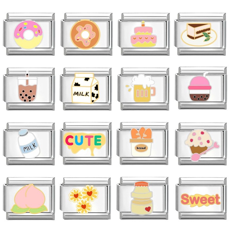 Italian Handmade Creative Cute Charms DIY Jewelry Craft Bracelet Accessories Cross-Border Fashion Bangles Dessert Beverage