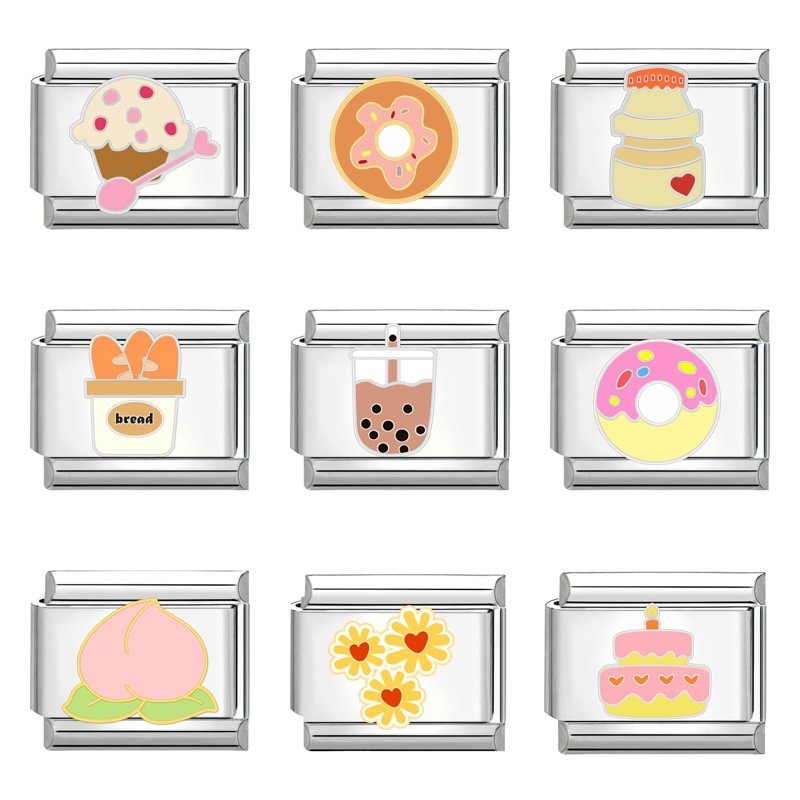 Italian Handmade Creative Cute Charms DIY Jewelry Craft Bracelet Accessories Cross-Border Fashion Bangles Dessert Beverage