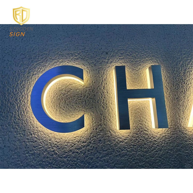 Hot-sell Stainless Steel Back Lit Custom Outdoor Indoor Alphabet Letter Signage 3D Illuminated Hotel Restaurant Channel Sign
