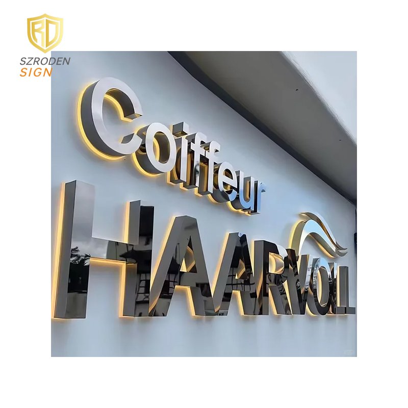 Hot-sell Stainless Steel Back Lit Custom Outdoor Indoor Alphabet Letter Signage 3D Illuminated Hotel Restaurant Channel Sign