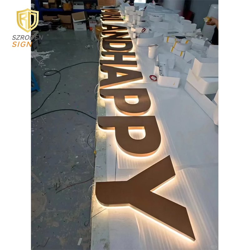 Hot-sell Stainless Steel Back Lit Custom Outdoor Indoor Alphabet Letter Signage 3D Illuminated Hotel Restaurant Channel Sign