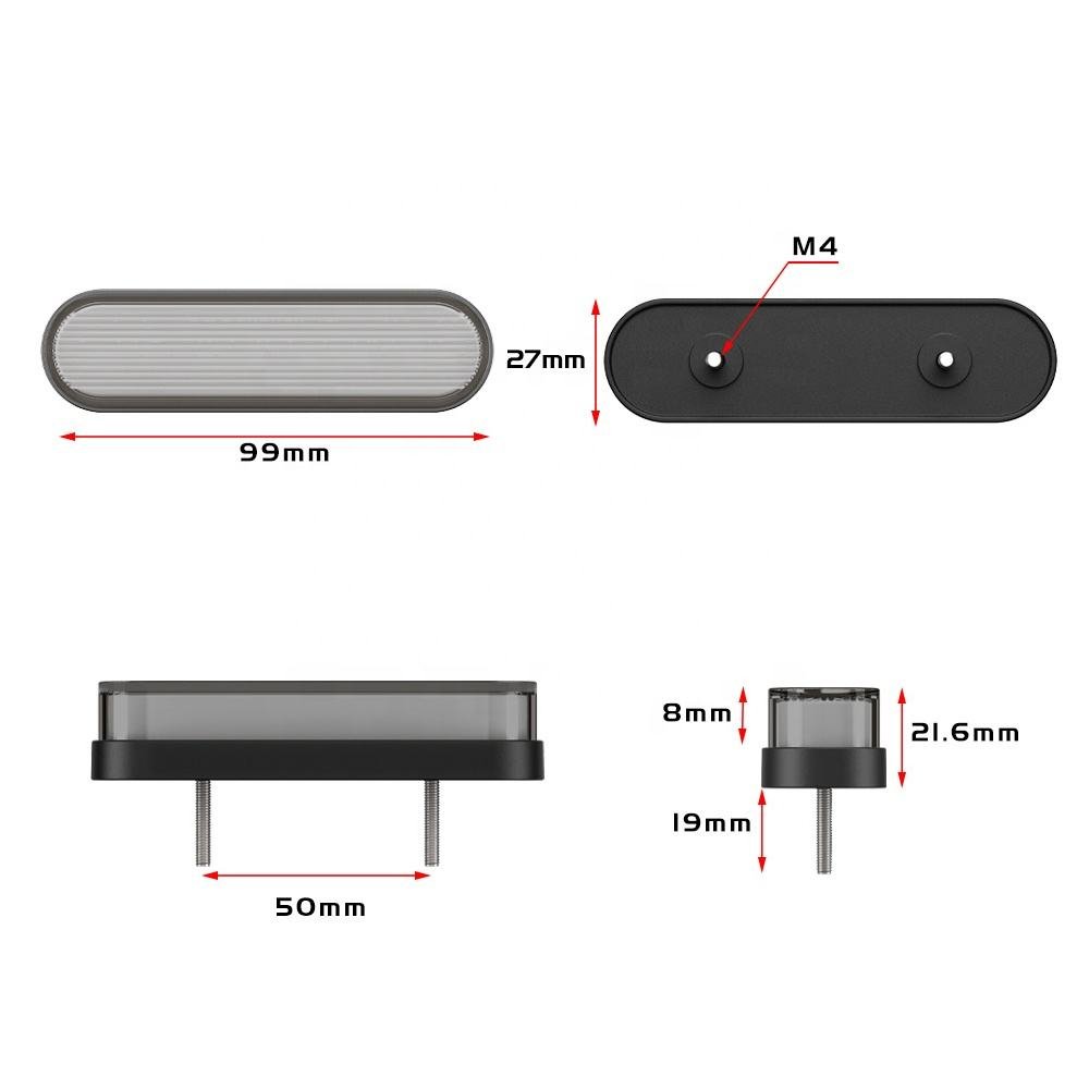 Car Trailer Taillights Flowing Turn Signal Lamp Brakes Light Truck Lighting System Led Side Marker Light for Jeep Lorries