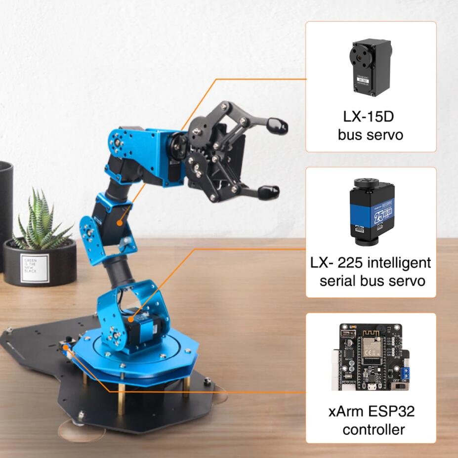 Easy Assembly ESP32 Smart Robot Kit for Artificial Intelligent Engineering Learner and Education