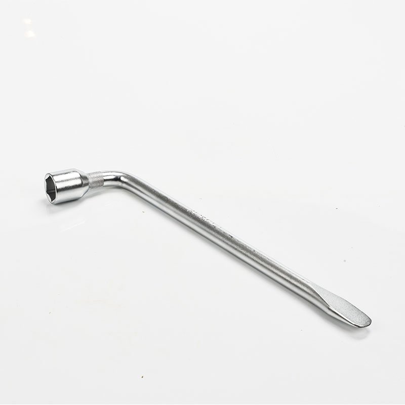 Hexagon Slotted End Socket Lug Tire Wheel Wrench Repair Tool 24 Inches L Type
