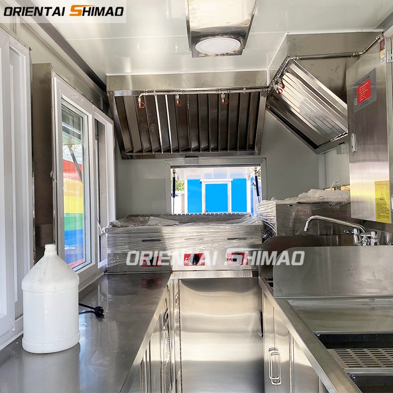 Multifunctional Mobile Fast Food Cart With Frozen Yogurt Machine