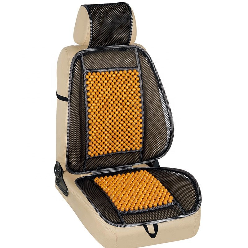 Summer Breathable Cool Wooden Bead Car Chair Seat Cover Cushion Seat Pad for Auto Office Home Van Truck Bus Interior Accessories
