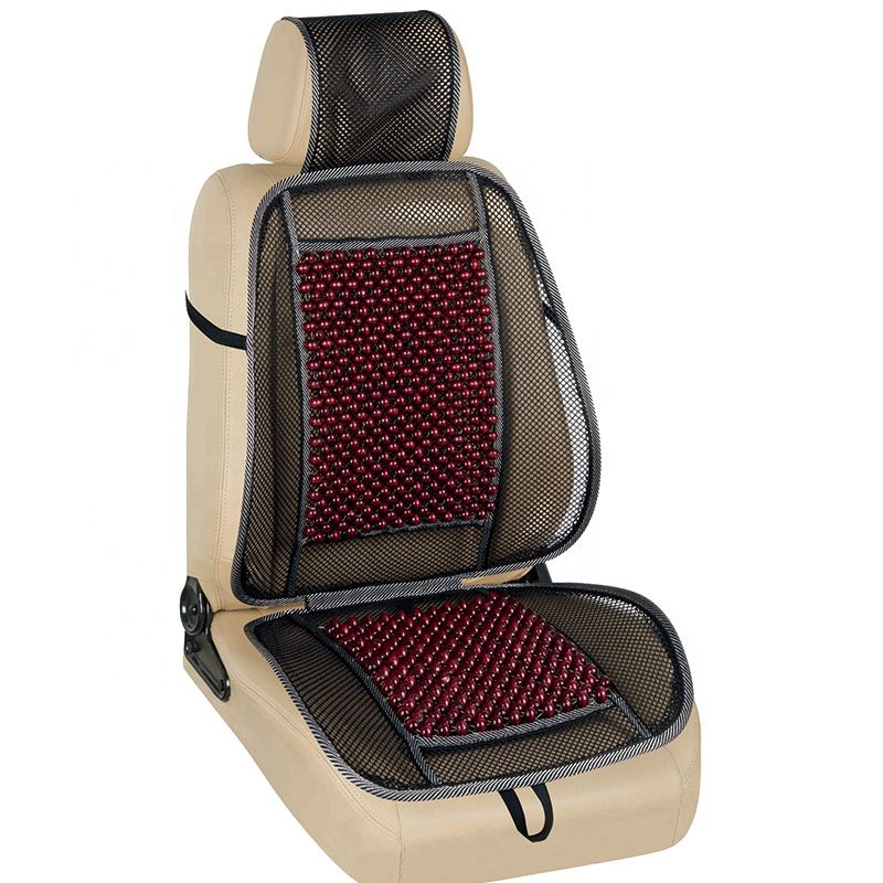 Summer Breathable Cool Wooden Bead Car Chair Seat Cover Cushion Seat Pad for Auto Office Home Van Truck Bus Interior Accessories