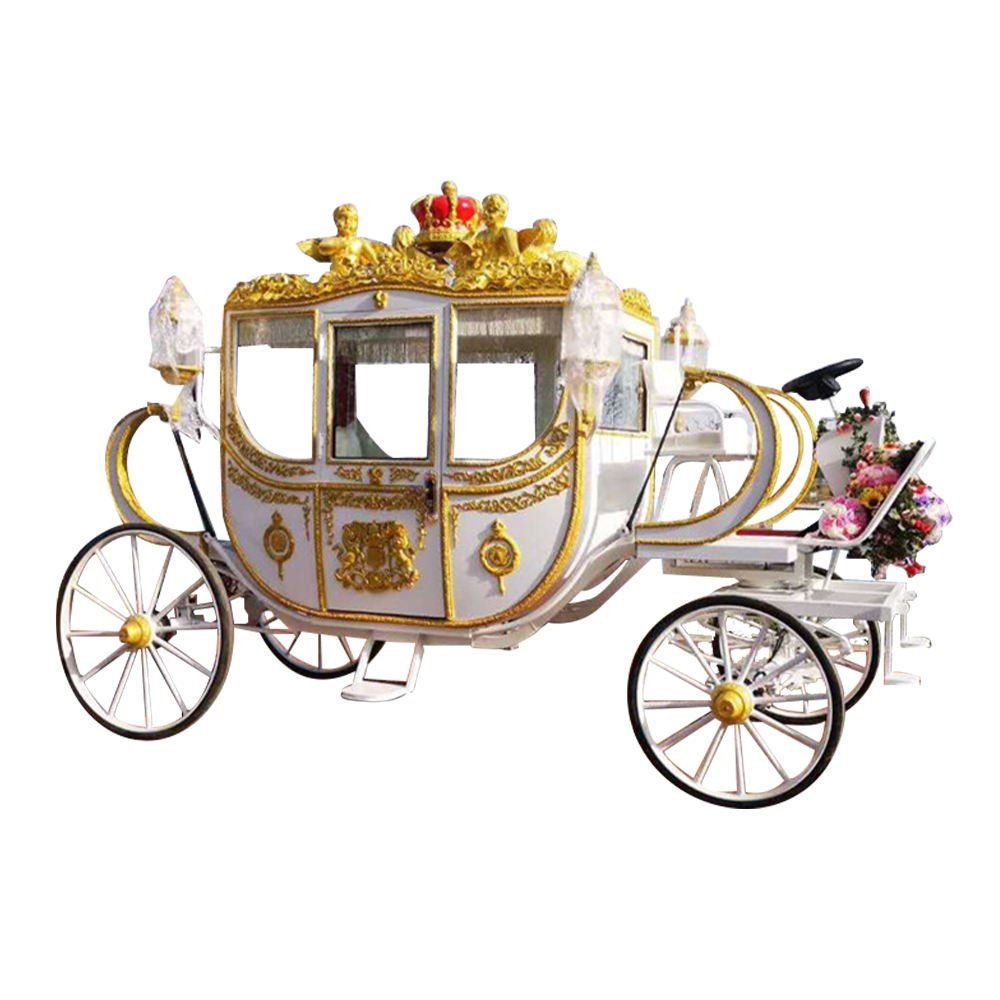 2025 Royal Wedding Horse Carriage Customized Horse Cart Special Transportation Vehicle Electric Sightseeing Cart Horse Wagon