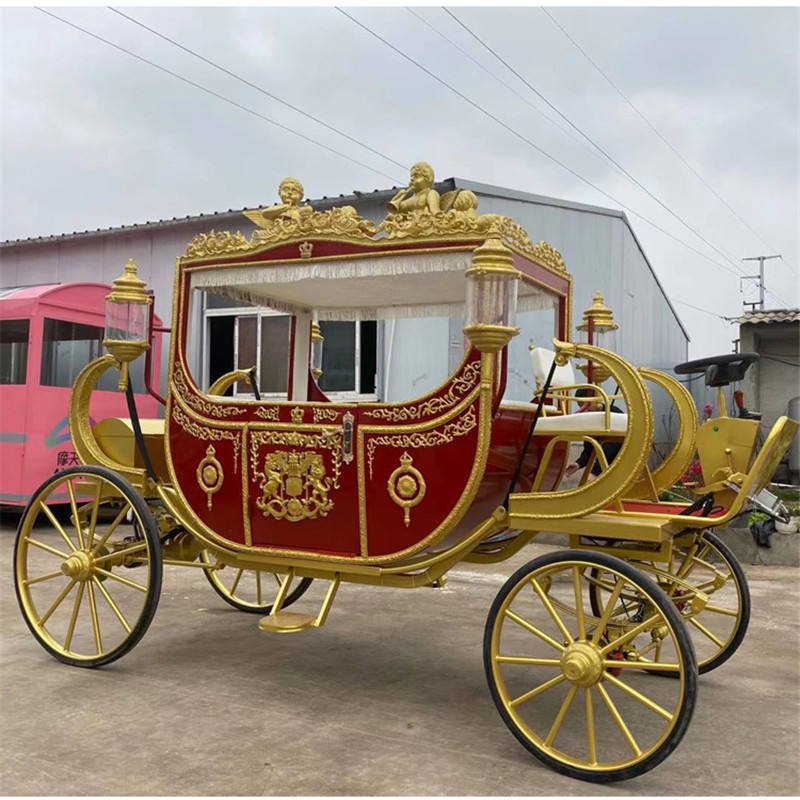 2025 Royal Wedding Horse Carriage Customized Horse Cart Special Transportation Vehicle Electric Sightseeing Cart Horse Wagon