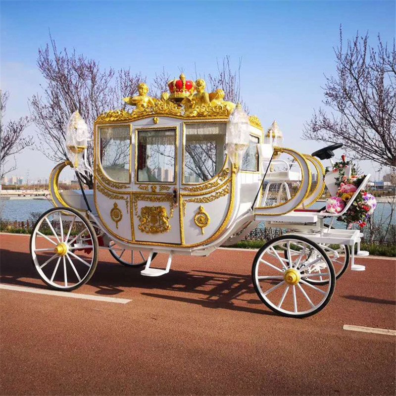 2025 Royal Wedding Horse Carriage Customized Horse Cart Special Transportation Vehicle Electric Sightseeing Cart Horse Wagon