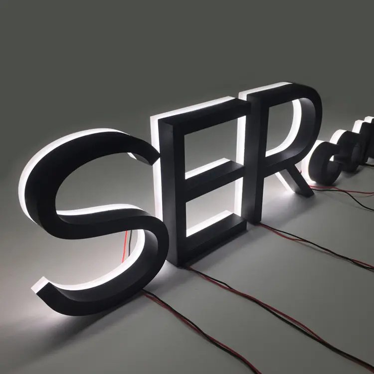 Custom Led Backlit Letters Stainless Steel Letter Sign 3d Led Sign Aluminum Sign for Shop