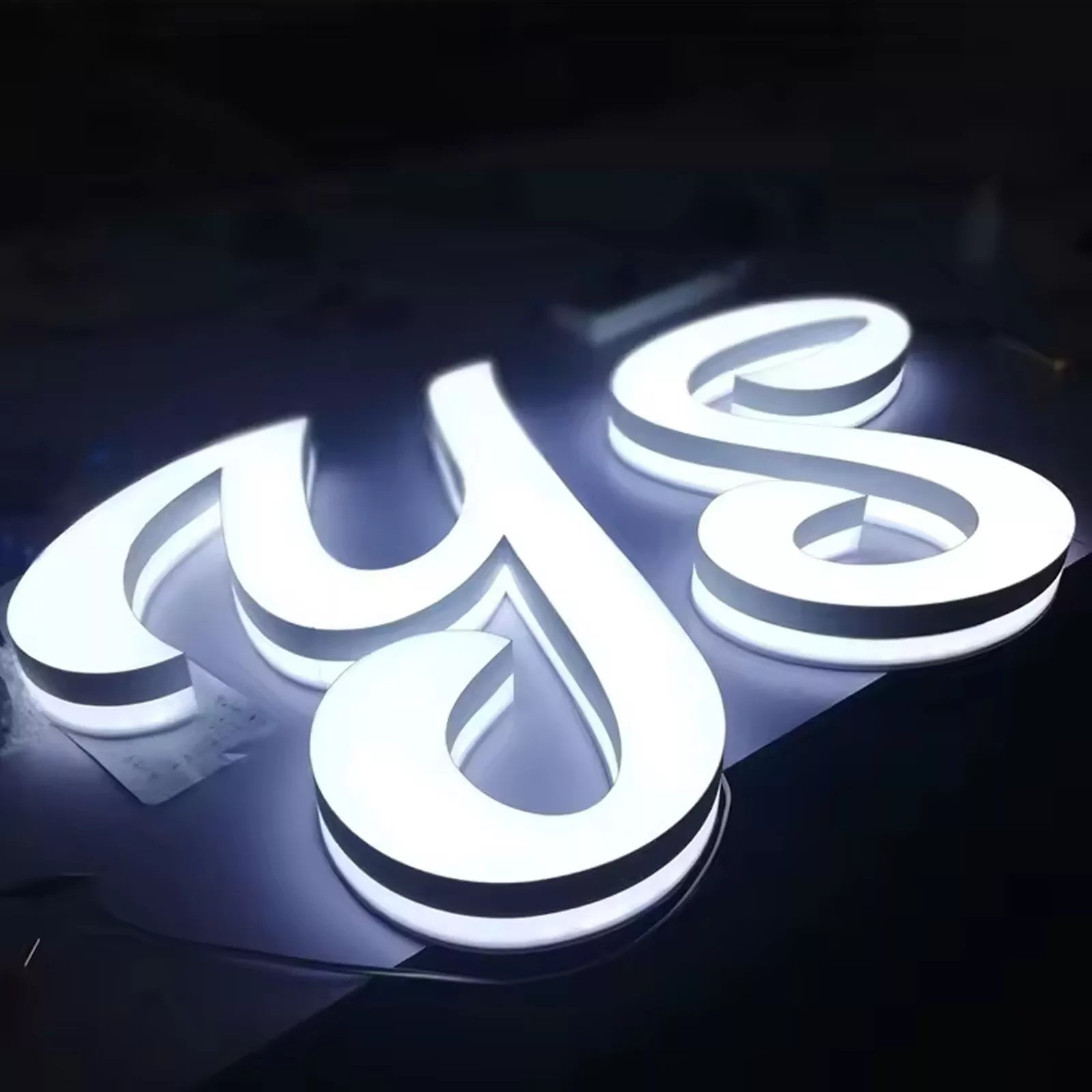 Custom Led Backlit Letters Stainless Steel Letter Sign 3d Led Sign Aluminum Sign for Shop