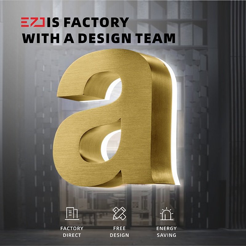 EZD Make logo for My Company Lighted Alphabet Metal Letter Sign Light up Letters for Sign Backlit Led Channel Letters Sign