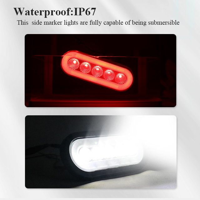 Universal 12v 24v Rubber Grommet Mount High Brightness LED Tail Stop Reverse Light Lamp for Truck Bus Van Car